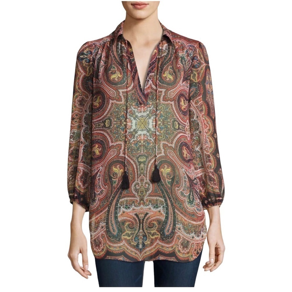 Alice + Olivia Sterling Half Placket Tunic Top